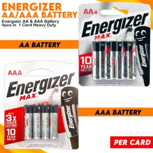 12 Piece Energizer Max AA&AAA Alkaline Batteries Card