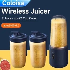 Coloisa Fruit Juicer Blender Mini Electric Wireless Portable Fruit Juicer Blender USB Charging 6 Blade [Gift Juice Cup]